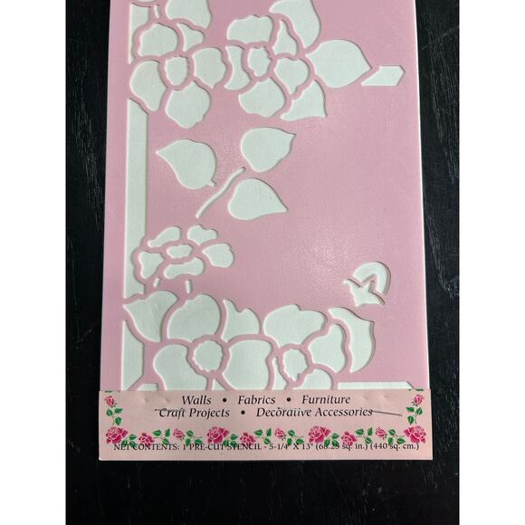 90s Vintage- Stencil Magic By Delta- Wild Roses Trim  No. 95 165 0012 NWT - Picture 4 of 5